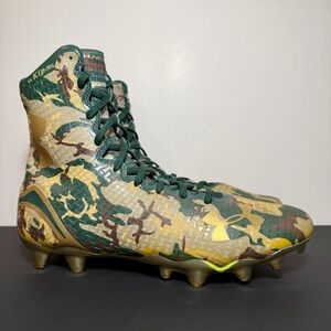 Mens 1 of 1 UNDER ARMOUR Highlight MC LE Green & Gold *SAMPLE* Football Cleats